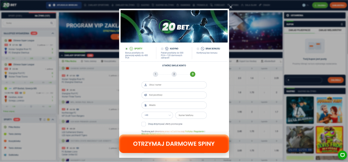 20bet Kroki rejestracji 3
